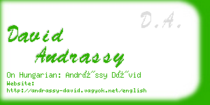 david andrassy business card